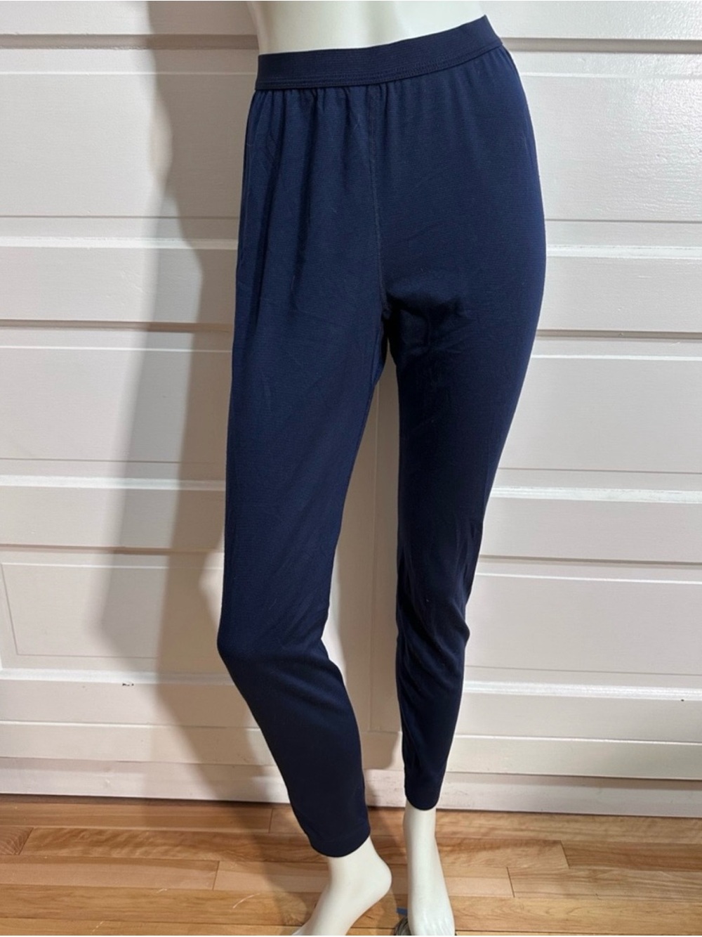 Patagonia Women Midweight Capilene Base Layer Bottoms Leggings Size M Navy Blue